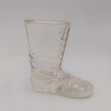 Vintage Glass Boot Toothpick/Match Holder, Shot glass, Collectable