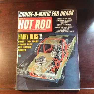 Vintage HOT ROD Magazine May 1966 Great gift for Dad and Grampa. Original price 50 cents!!!