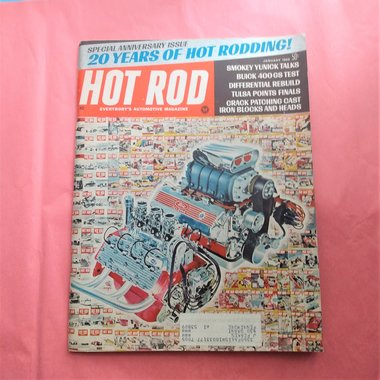 Vintage HOT ROD Magazine January 1968 Great gift for Dad and Grampa. Original price 50 cents!!!