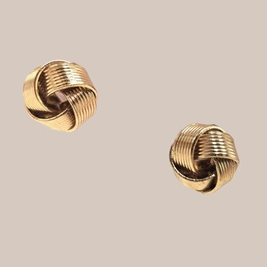 Flattering Vintage Gold Tone Figural Knots Post Earrings