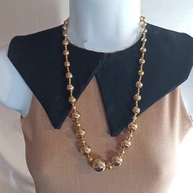 Vintage Shiny Gold Tone Dauplaise Graduating Beads Necklace