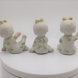 Napcoware Baby of the month, Bone Chine Girl Figurines, Set of 3