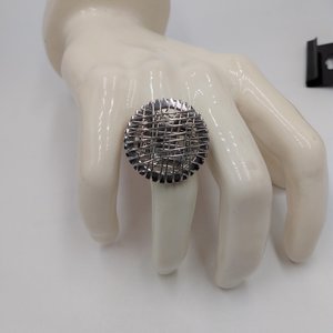 Vintage 925 Sterling Silver Weave Dangle Earrings and Matching Ring (size 6.5 ), Great Gift
