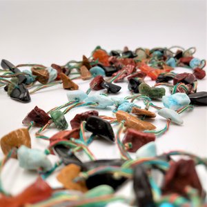 Native American Multi Strand Natural Gemstone Chip Southwestern Necklace, Vintage