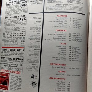 HOT ROD October 1966 Vintage Magazine, Great gift for Dad and Grampa. Original price 50 cents!!!