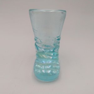 Vintage Light Blue Pressed Glass Boot Toothpick Holder or Shot Glass