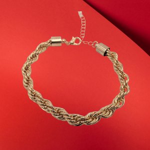 Shiny Vintage Chunky Gold Tone Rope Chain Bracelet for Women