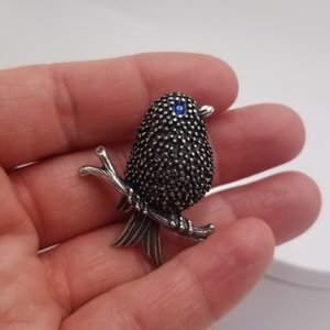 Vintage Anne Klein Silver Tone  Bird Brooch, 1980's Brooch, Spring Jewelry