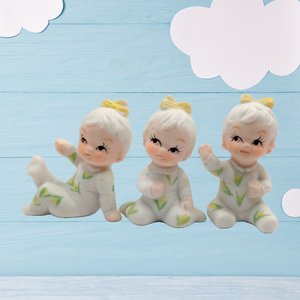 Napcoware Baby of the month, Bone Chine Girl Figurines, Set of 3
