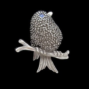 Vintage Anne Klein Silver Tone  Bird Brooch, 1980's Brooch, Spring Jewelry