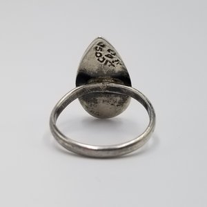 Pleasant Vintage Mexican Abalone and Sterling Silver Teardrop Ring Size 5.5