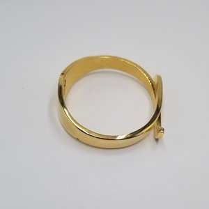 Shiny Vintage Gold Tone Criss Cross Clamper Cuff Bracelet,