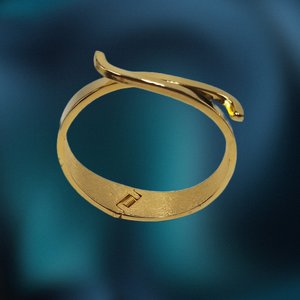 Shiny Vintage Gold Tone Criss Cross Clamper Cuff Bracelet,