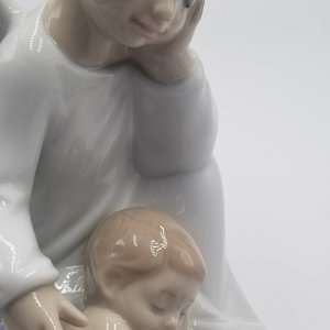 Lladró "My Guardian Angel" Vintage Porcelain Figurine, Highly Collectable,Blue Boy blanket, Made in Spain