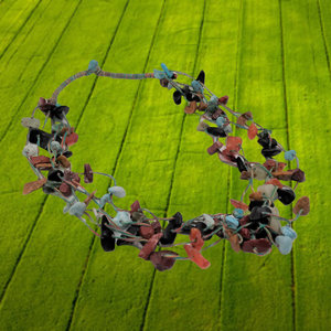 Native American Multi Strand Natural Gemstone Chip Southwestern Necklace, Vintage