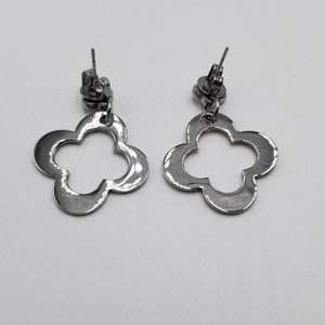 Milor Stainless Steel and Gold Glitter Ring and Dangling Earrings Set, Vintage,  Size 6.5