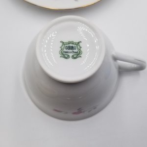 Vintage White with Pink Roses Teacup and Saucer Set, Made in China, Mother's Day Gift