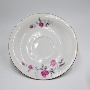 Vintage White with Pink Roses Teacup and Saucer Set, Made in China, Mother's Day Gift