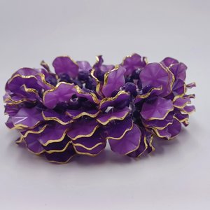 Hong Kong Purple Petal Vintage  Bracelet and Earrings Jewelry Set