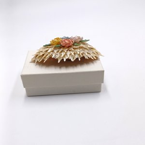 Vintage Delicate 1940's Shell and Scale Floral Brooch and Earrings Set