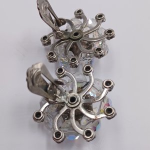 Beautiful WEISS Aurora Borealis Cluster Clip-On Earrings