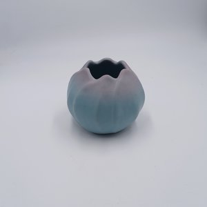 1950's Rosemeade Matte Blue Tulip Pottery Vase