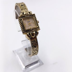 Vivani, Gold Tone Claddagh Ornate Ladies Quartz Clamper Wrist Watch