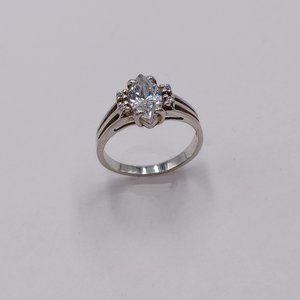 Sterling Silver Cubic Zirconia Solitaire Ring, Size 6