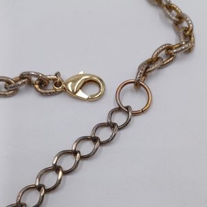 Flirty Gold Tone Multi-strand Baubles and Charms Statement Bib Necklace