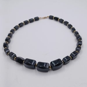 Collection of Vintage Black Costume Jewelry- 7 items, Jewelry Lot