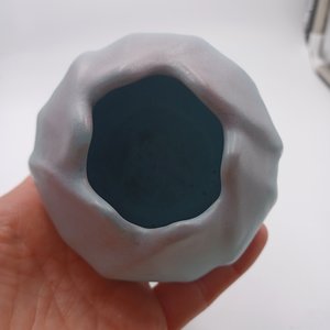 1950's Rosemeade Matte Blue Tulip Pottery Vase