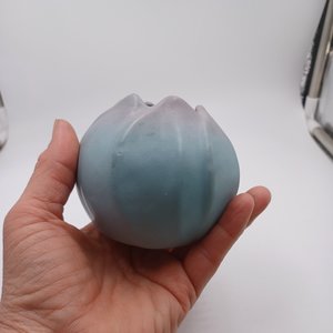 1950's Rosemeade Matte Blue Tulip Pottery Vase