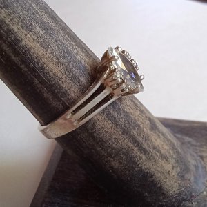 Sterling Silver Cubic Zirconia Solitaire Ring, Size 6