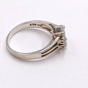 Sterling Silver Cubic Zirconia Solitaire Ring, Size 6
