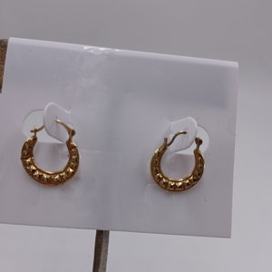 10K Gold Latch Back Hoop Earrings