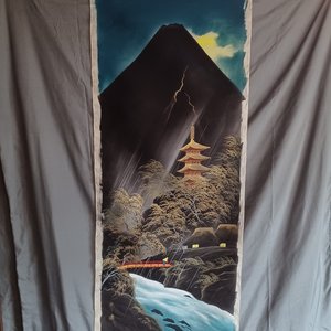Stunning Japanese Hand Painted on Silk Rectangular Paintings-Circa 1950's- Un Framed
