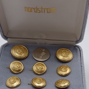 Nordstrom Gold Tone Equestrian Theme Coat Buttons Gift Set, Horse Lover, Vintage Unused