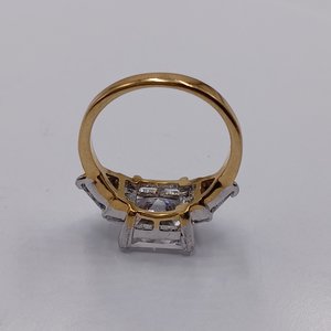 18K Gold Plated 5+ Carat Princess Cut Cubic Zirconia Ladies Ring, Size 7