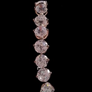 Sterling Silver and Large Cubic Zirconia Sparkly Tennis Bracelet, Gift for her, Faux Diamonds