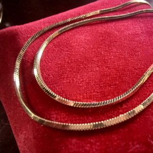 Antique Victorian G.L.P (George L Paine) Gold Plated Pendant/Brooch with a Vermeil Danecraft Square Snake Chain Necklace