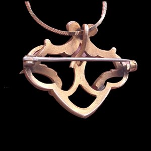 Antique Victorian G.L.P (George L Paine) Gold Plated Pendant/Brooch with a Vermeil Danecraft Square Snake Chain Necklace