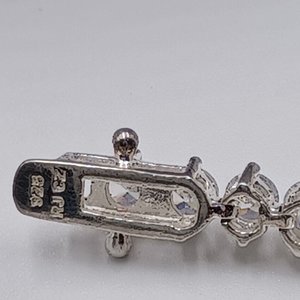 Sterling Silver and Large Cubic Zirconia Sparkly Tennis Bracelet, Gift for her, Faux Diamonds