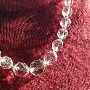 Vintage Simmons Aurora Borealis Crystal Beaded Necklace and Earrings Jewelry Set
