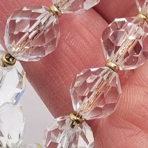Vintage Simmons Aurora Borealis Crystal Beaded Necklace and Earrings Jewelry Set