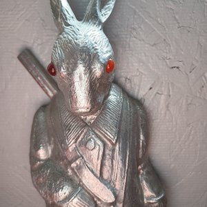 Arthur Court 1978 Aluminum Casting Hunting Rabbit Coat/Hat Hooks, Vintage Wall Decor, Functional Art