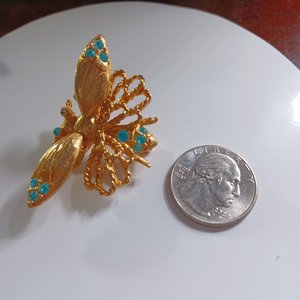 Jeanne Gold Plated Rhinestones Trembler Insect Brooch