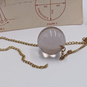 Psychic Pendulum -Vintage in Package Glass on Chain Pendulum Plus  an Extra Cobalt
