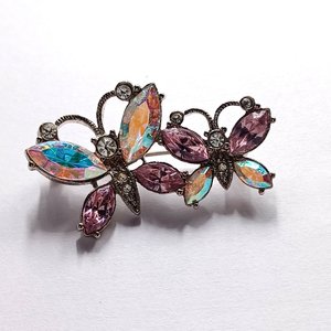 Pretty Pink AVON Dual Butterflies  Pink AB Rhinestones Brooch, Gift for Friend, Spring Time