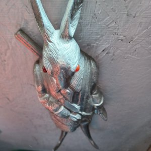 Arthur Court 1978 Aluminum Casting Hunting Rabbit Coat/Hat Hooks, Vintage Wall Decor, Functional Art