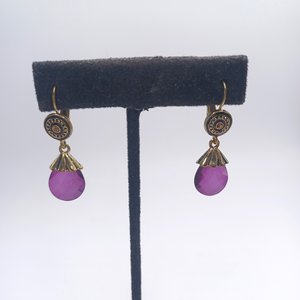 Avon Purple Briolette Drop Necklace and Earrings Jewelry Set in Box